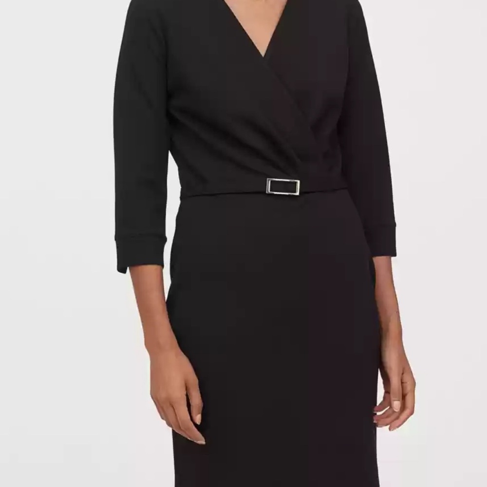 NWT H&M Black Belted Long Sleeve Dress